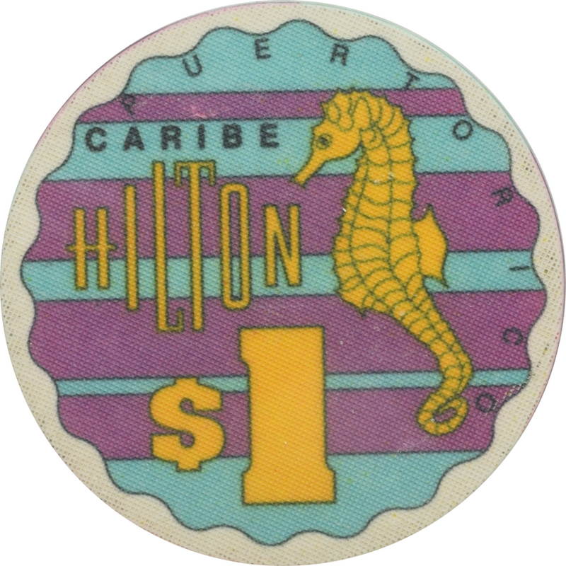 Caribe Hilton Casino San Juan Puerto Rico $1 Ceramic Chip
