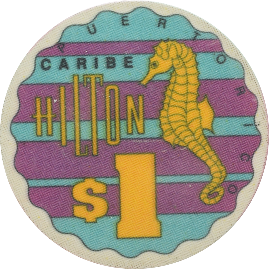 Caribe Hilton Casino San Juan Puerto Rico $1 Ceramic Chip