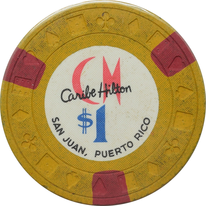 Caribe Hilton Casino San Juan Puerto Rico $1 Ewing Chip