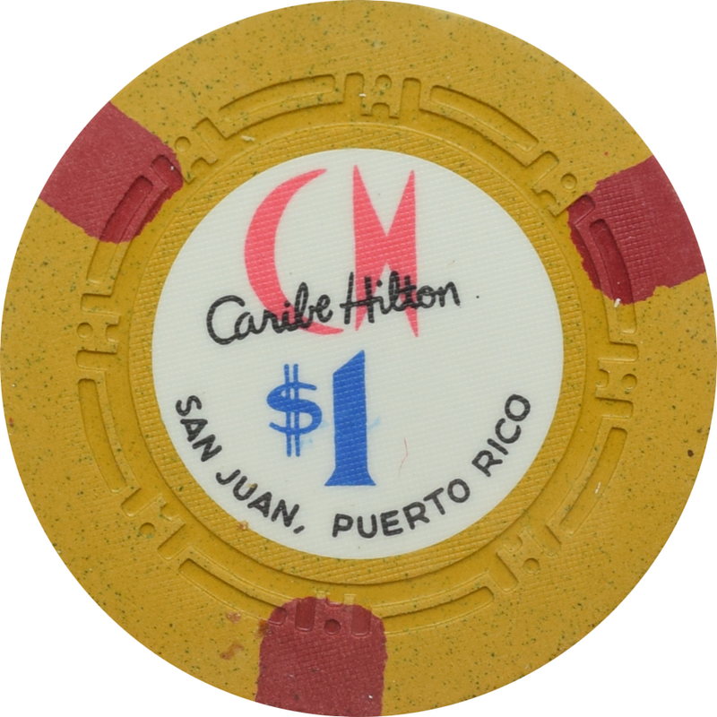 Caribe Hilton Casino San Juan Puerto Rico $1 H.C.E Chip