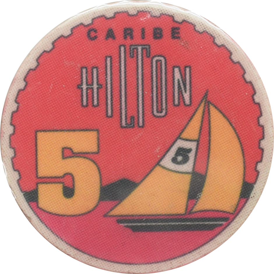 Caribe Hilton Casino San Juan Puerto Rico $5 Ceramic Chip