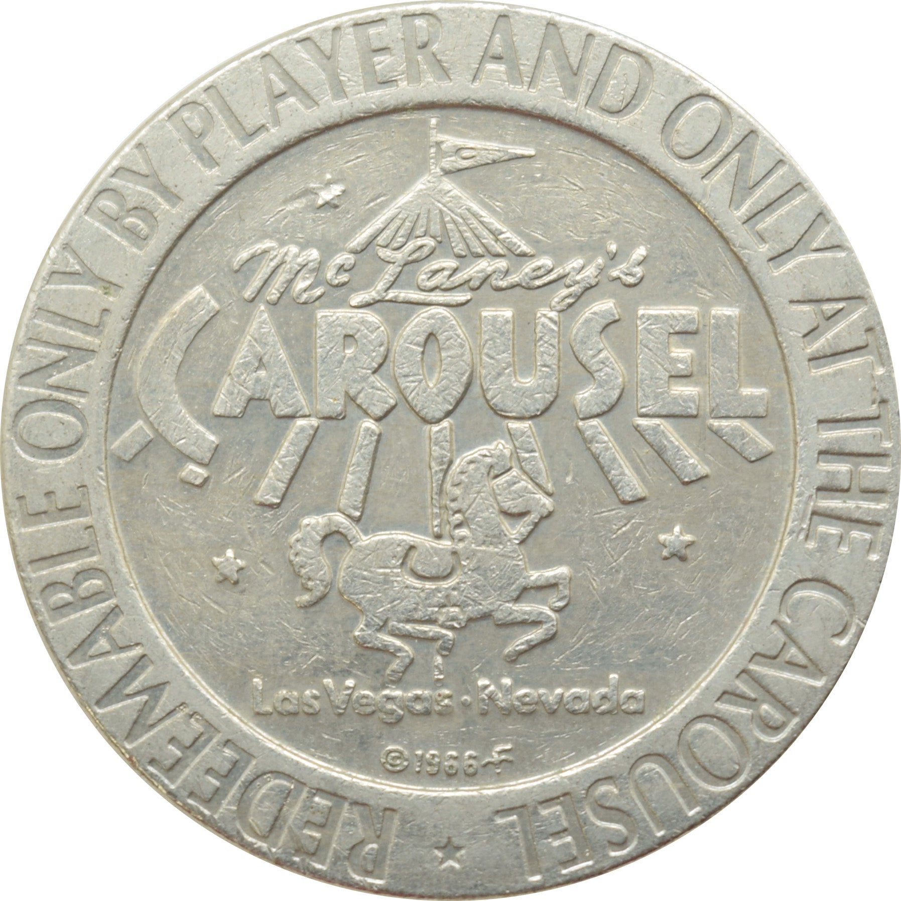 Carousel Casino Las Vegas Nevada $1 Token 1966