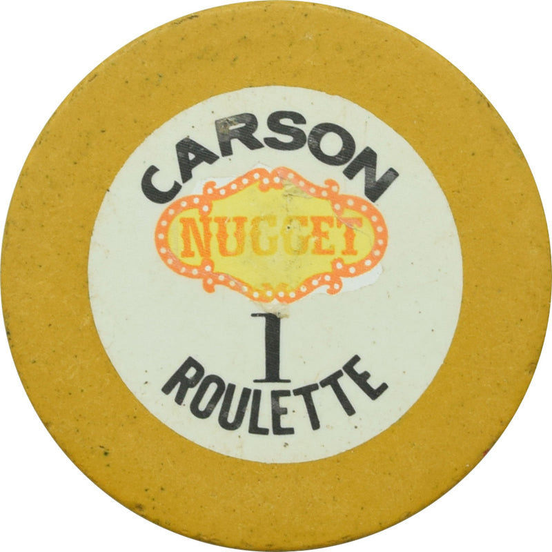 Carson City Nugget Casino Carson City Nevada Roulette 1 Yellow Chip 1980s