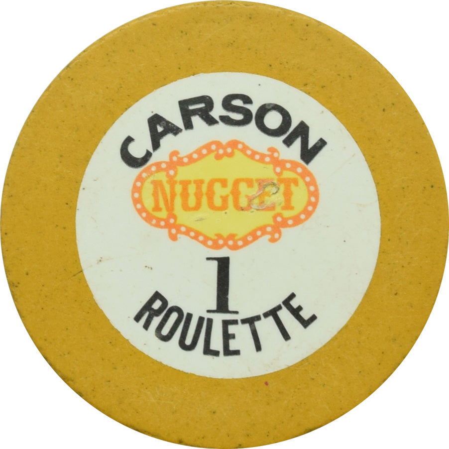 Carson City Nugget Casino Carson City Nevada Roulette 1 Yellow Chip 1980s