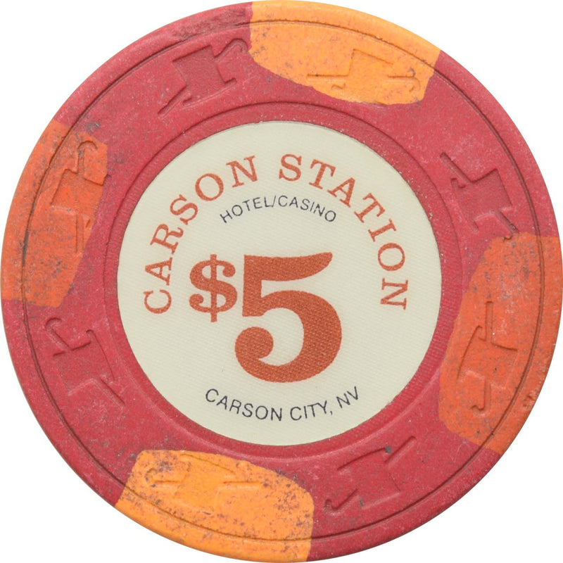 Carson Station Casino Carson City Nevada $5 Chip 1989
