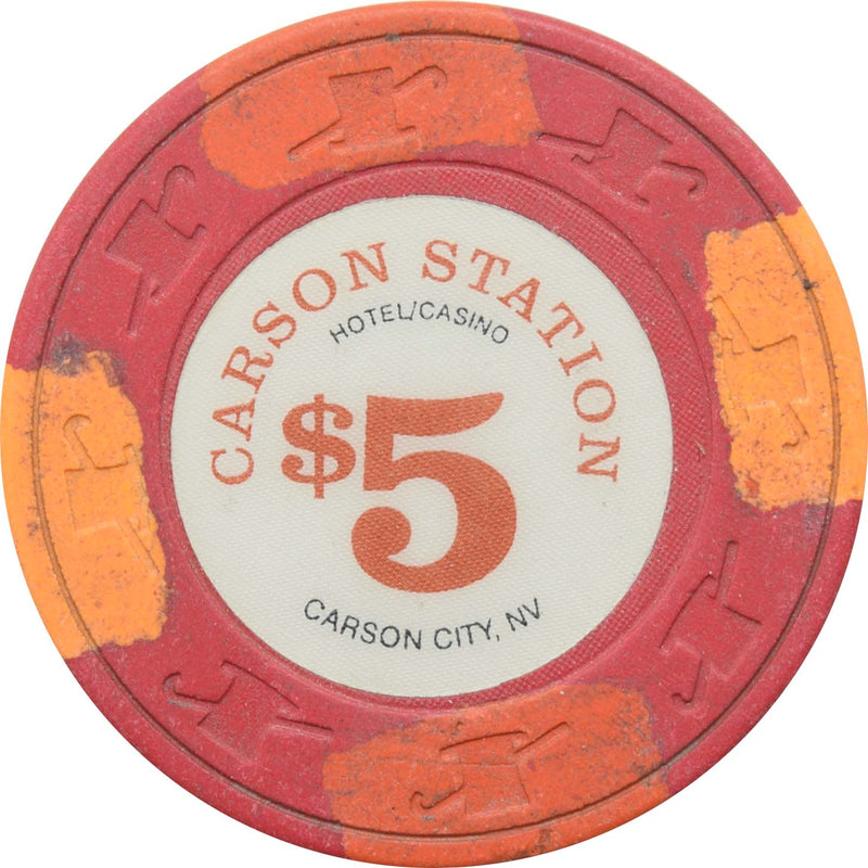 Carson Station Casino Carson City Nevada $5 Chip 1989