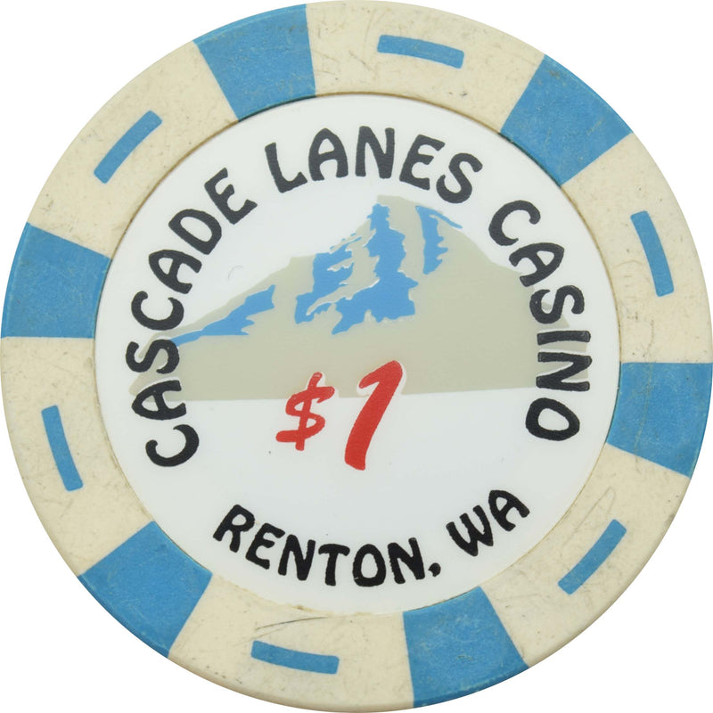 Cascade Lanes Casino Renton Washington $1 Chip