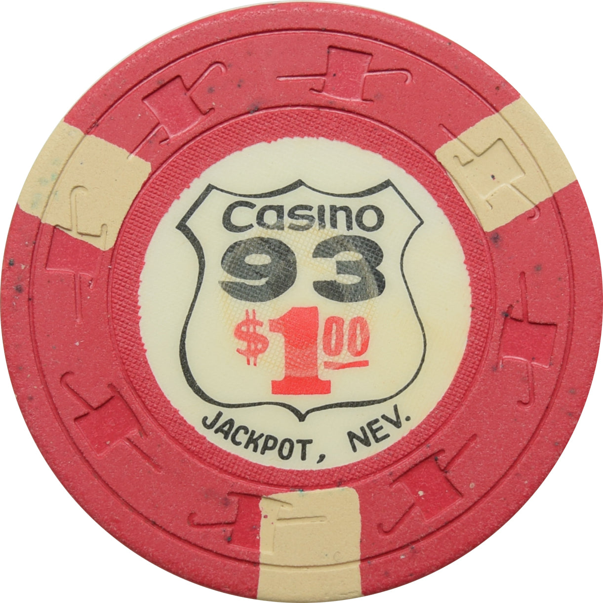 Casino 93 Jackpot Nevada $1 Chip 1964 Christy & Jones