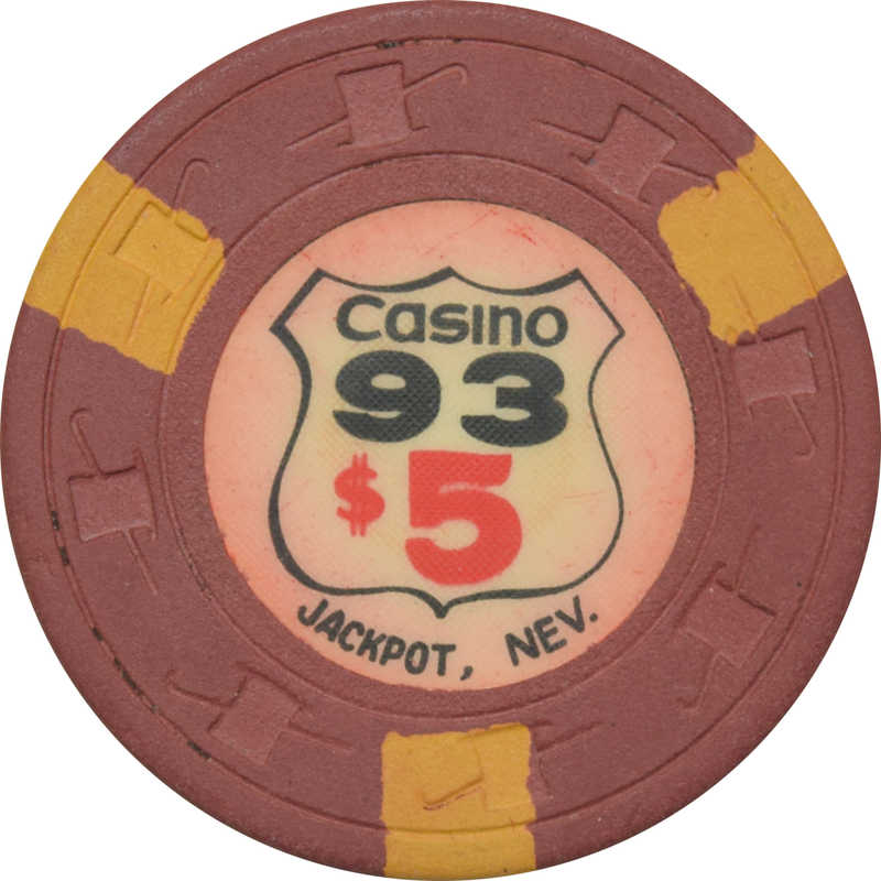 Casino 93 Jackpot Nevada $5 Chip 1966 Christy & Jones