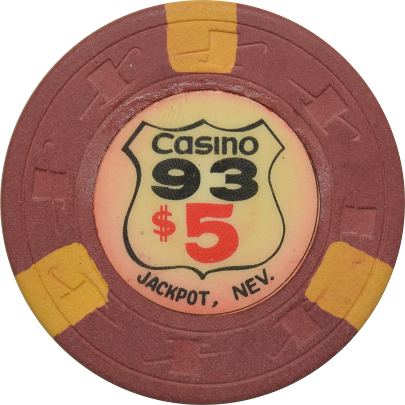 Casino 93 Jackpot Nevada $5 Chip 1966 Christy & Jones