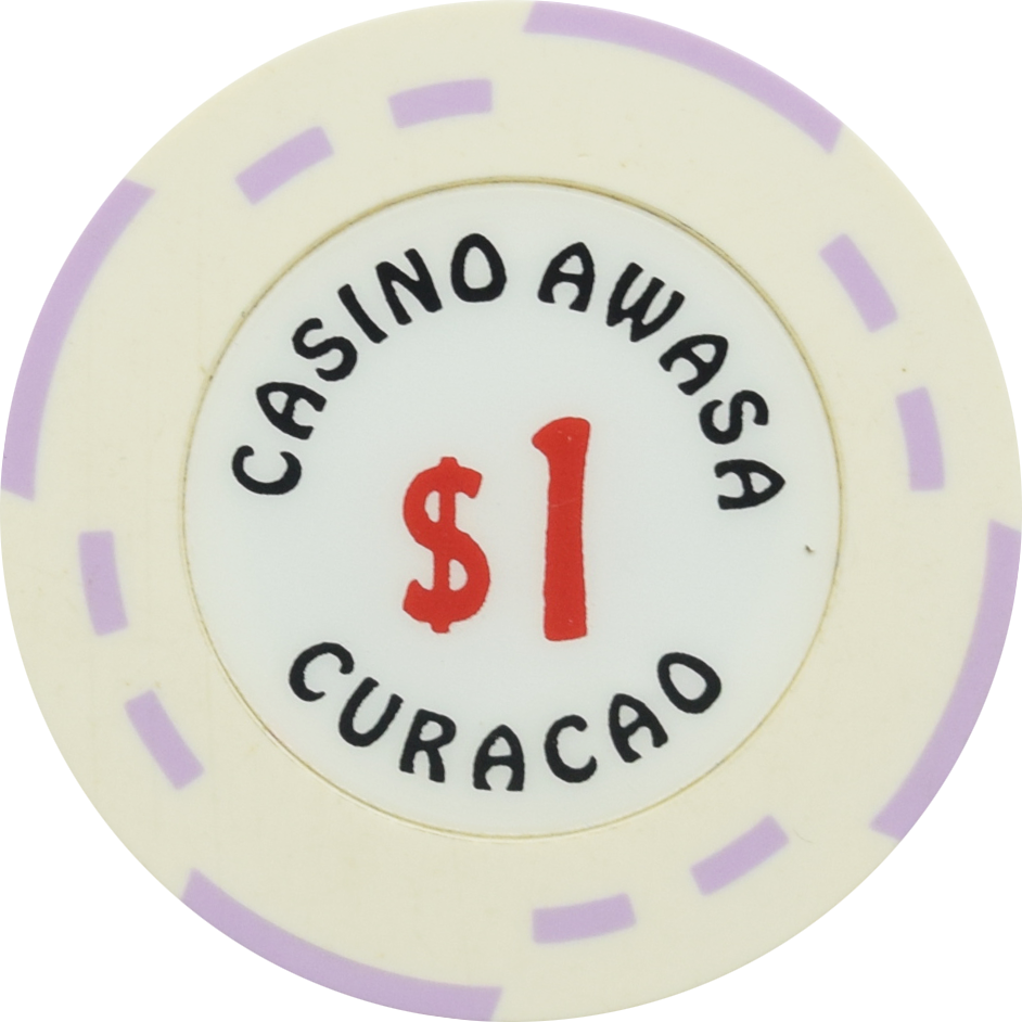 Casino Awasa Otrabanda Curacao $1 White Chip