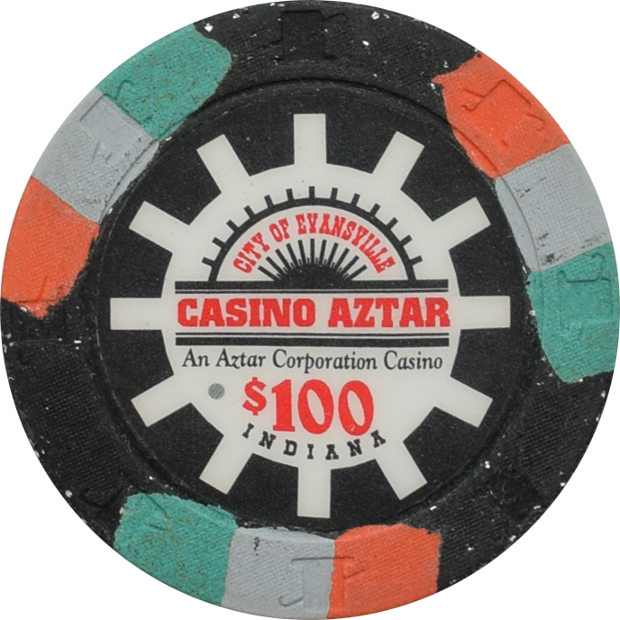 Casino Aztar Evansville Indiana $100 Secondary Chip