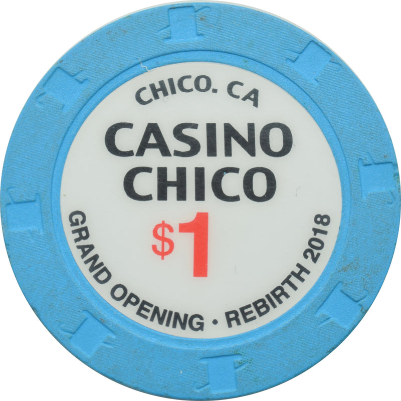 Casino Chico Chico California $1 Grand Opening White Inlay Chip