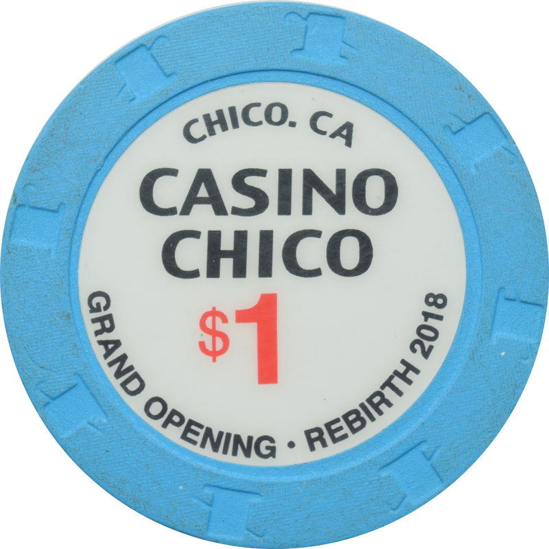 Casino Chico Chico California $1 Grand Opening White Inlay Chip