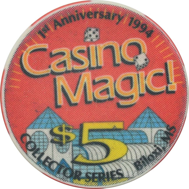 Casino Magic Biloxi Mississippi $5 1st Anniversary Chip