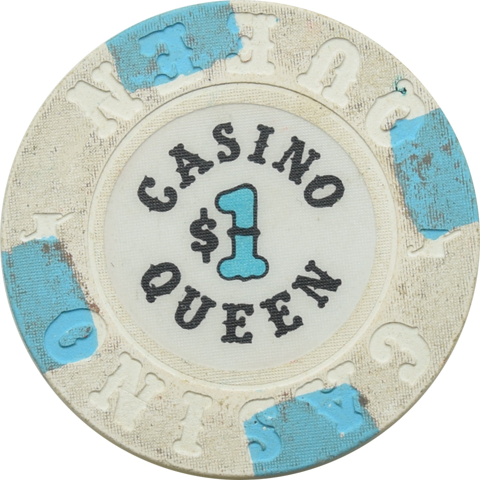 Casino Queen E St. Louis Illinois $1 Chip Blue Inserts