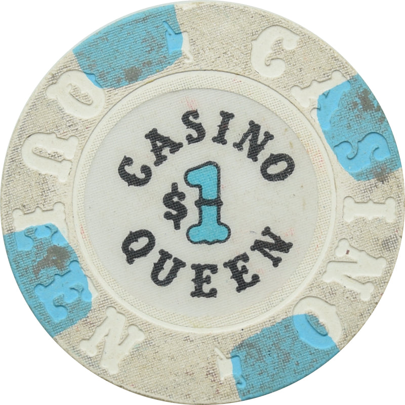Casino Queen E St. Louis Illinois $1 Chip Blue Inserts