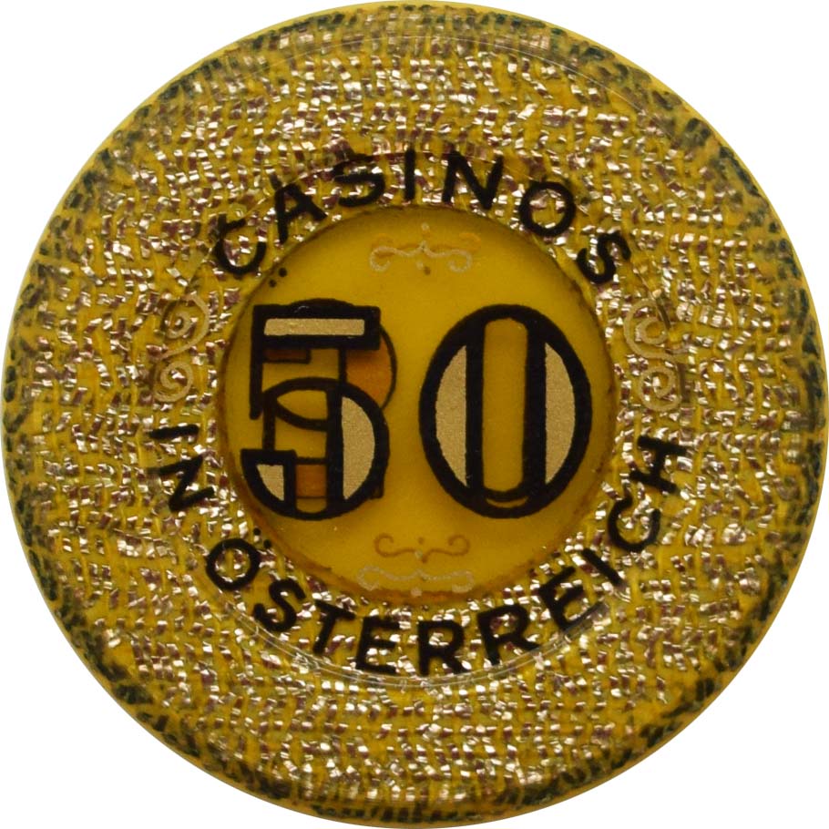 Casinos Austria (Osterreichische Spielbanken) Vienna Austria 50 Gold Jeton 36mm