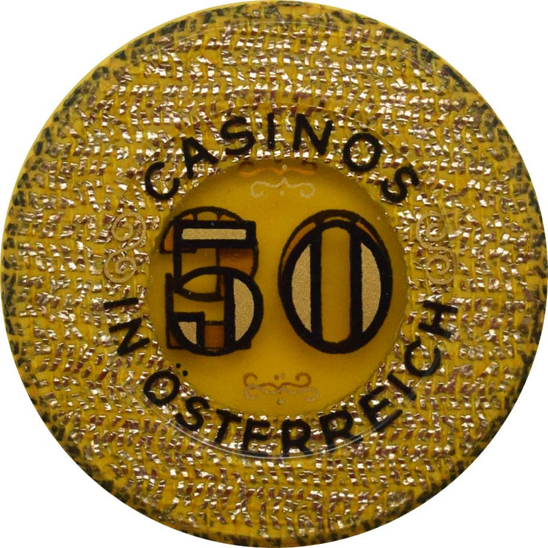 Casinos Austria (Osterreichische Spielbanken) Vienna Austria 50 Gold Jeton 36mm