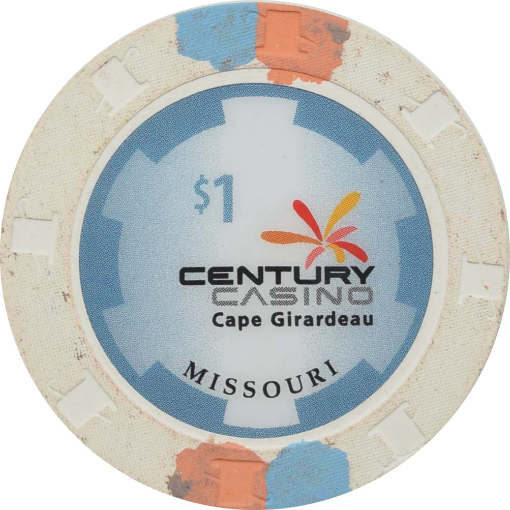 Century Casino Cape Girardeau Missouri $1 Chip