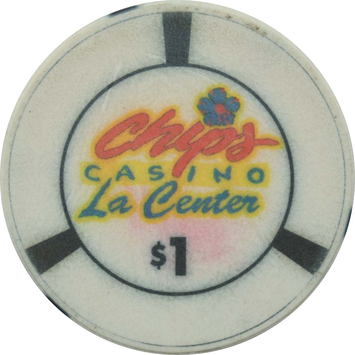 Chips Casino Lakewood Washington $1 Black Spots Chip