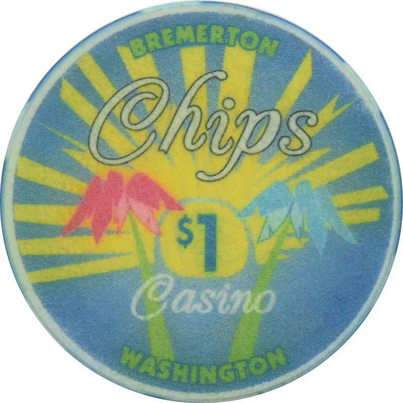 Chips Casino Bremerton Washington $1 Ceramic Chip
