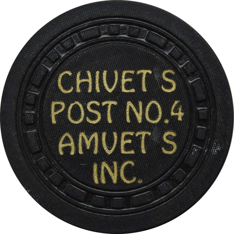 Chivet's Post No 4 Amvets Inc Fraternity Cottage Hills Illinois Black Chip