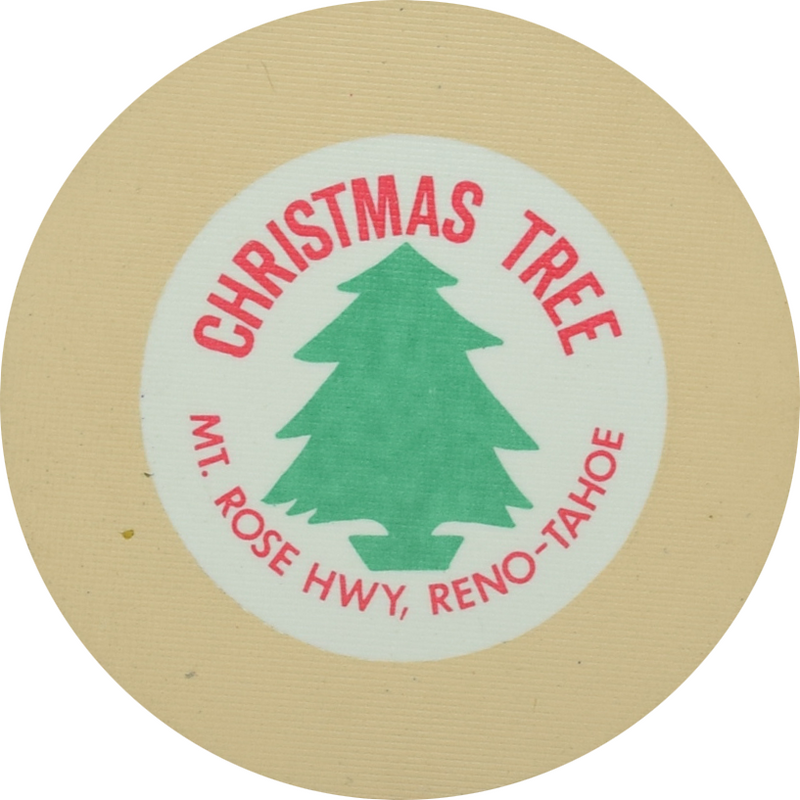 Christmas Tree Casino Reno Nevada Cream Roulette Chip 1957