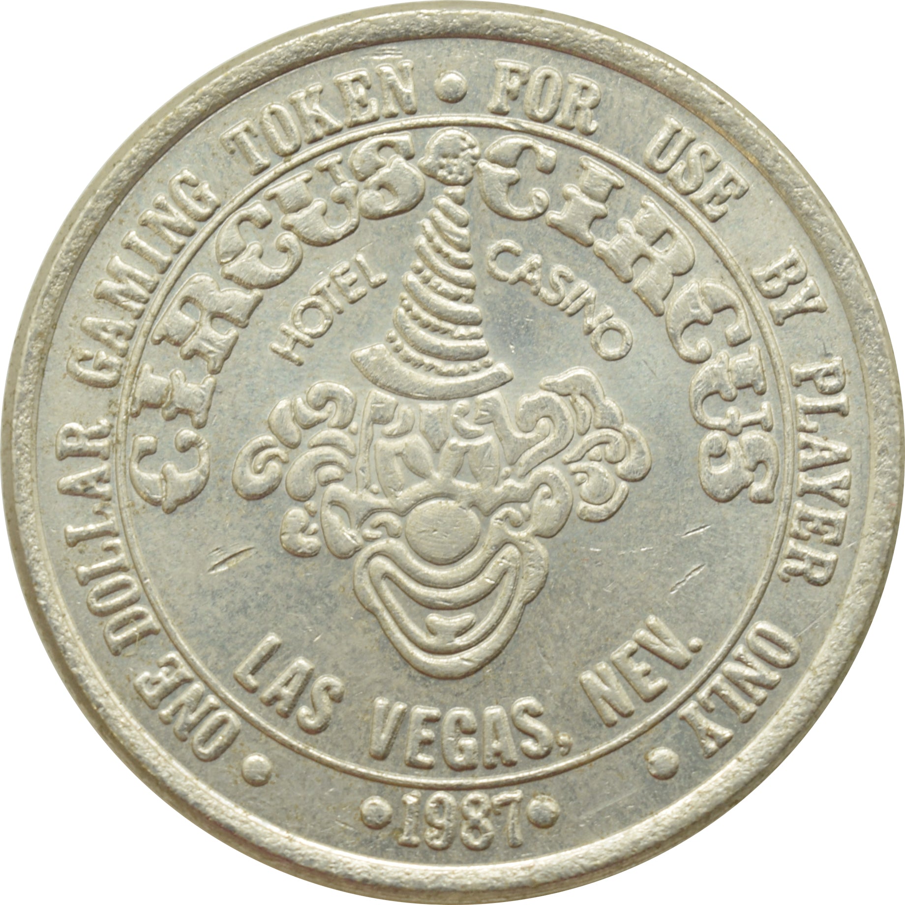 Circus Circus Casino Las Vegas Nevada $1 Token 1987