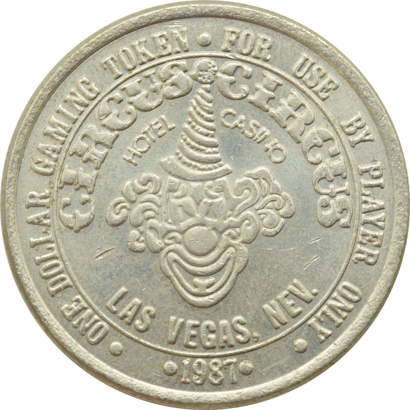 Circus Circus Casino Las Vegas Nevada $1 Token 1987
