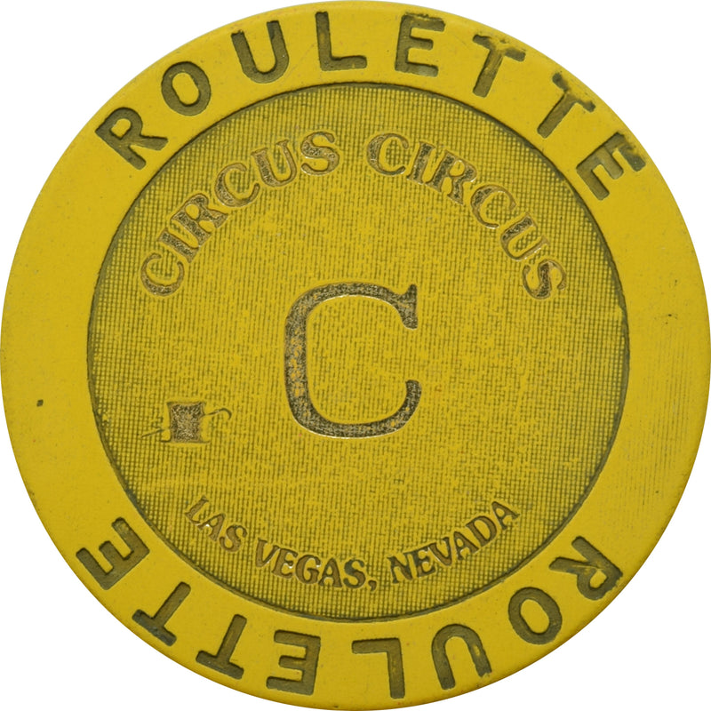 Circus Circus Casino Las Vegas Nevada Yellow C Roulette Chip 2019