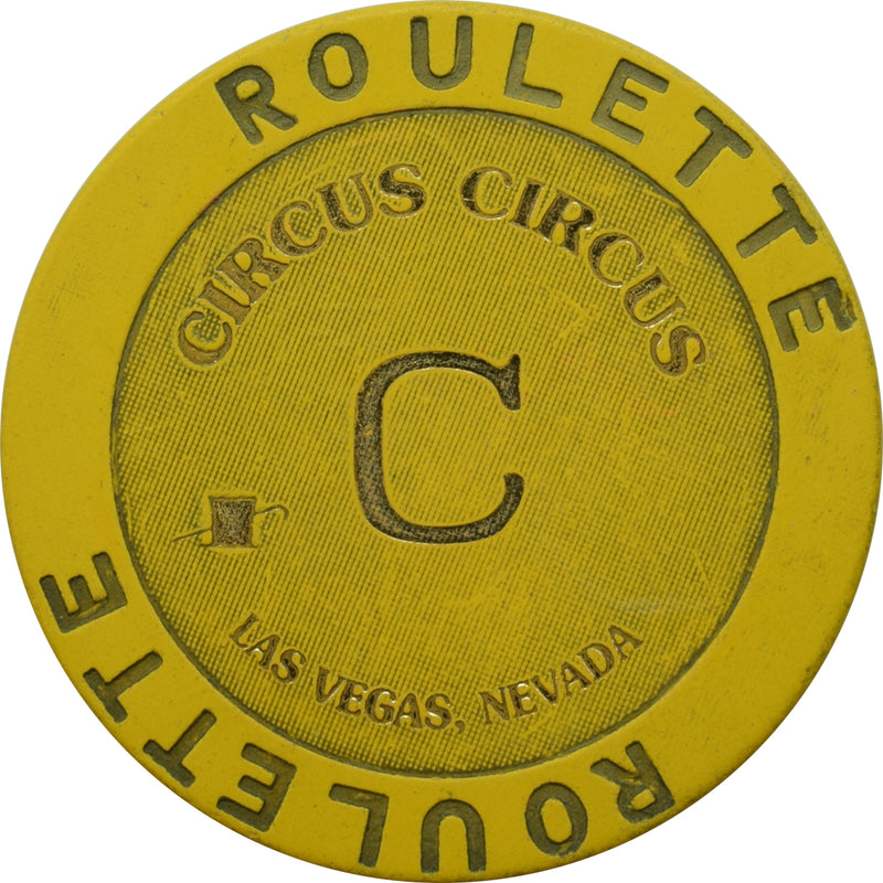 Circus Circus Casino Las Vegas Nevada Yellow C Roulette Chip 2019