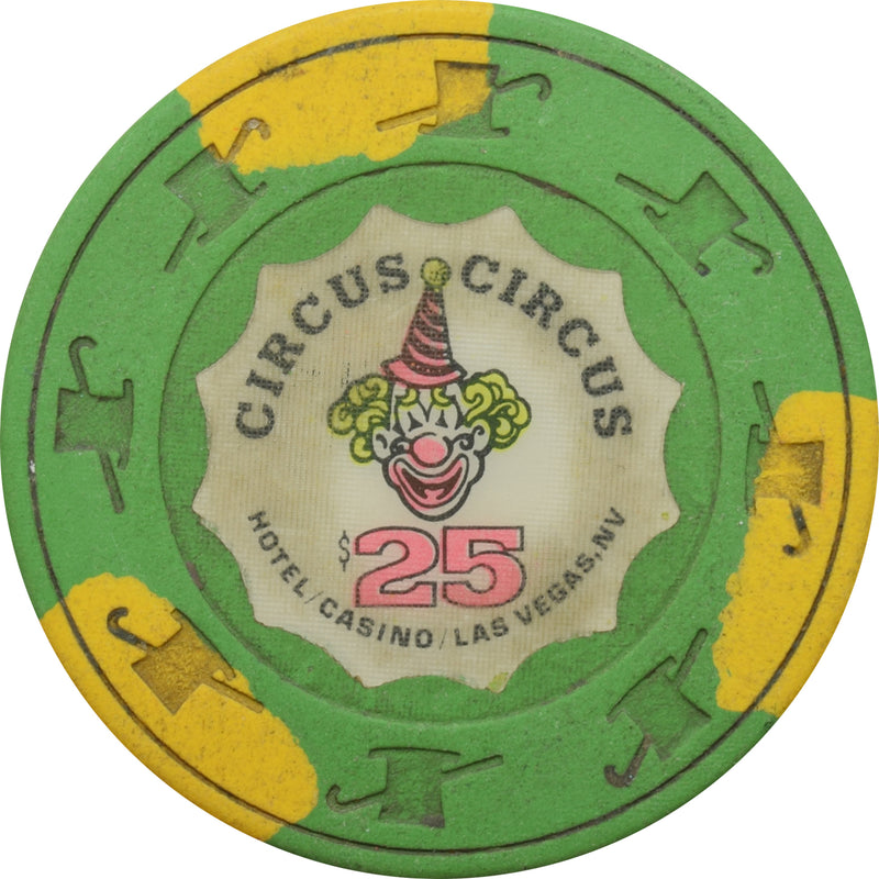 Circus Circus Casino Las Vegas Nevada $25 Chip 1990