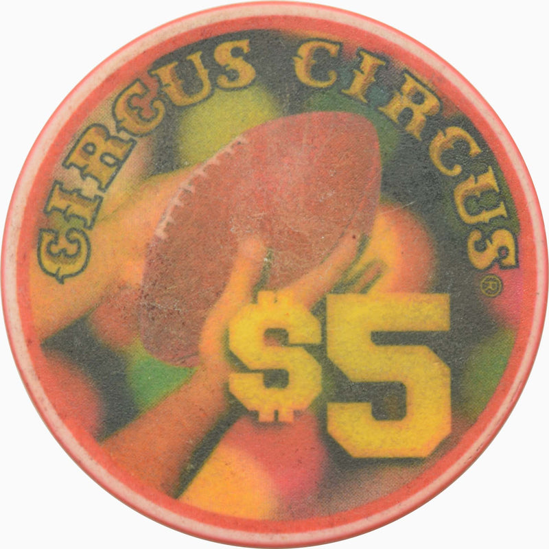 Circus Circus Casino Las Vegas Nevada $5 Super Sunday XXXIII Chip 1999