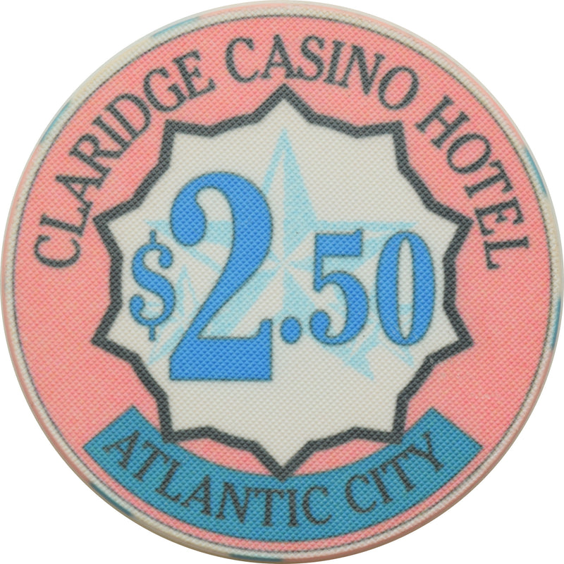 Claridge Casino Atlantic City New Jersey $2.50 Ceramic Chip