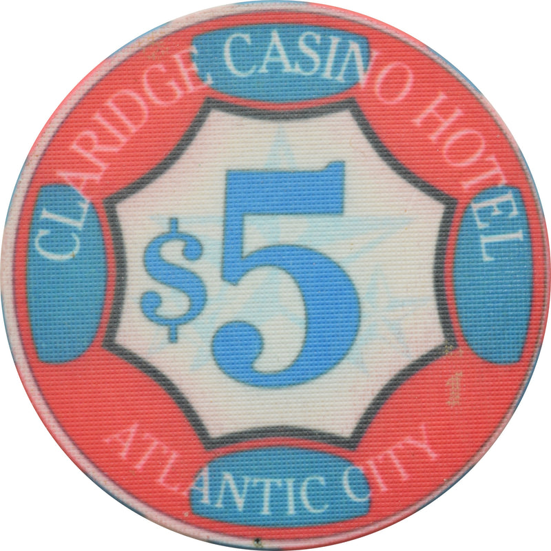 Claridge Casino Atlantic City New Jersey $5 Ceramic Chip