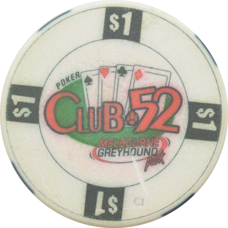Club 52 - Melbourne Greyhound Park Casino Melbourne Florida $1 Chip