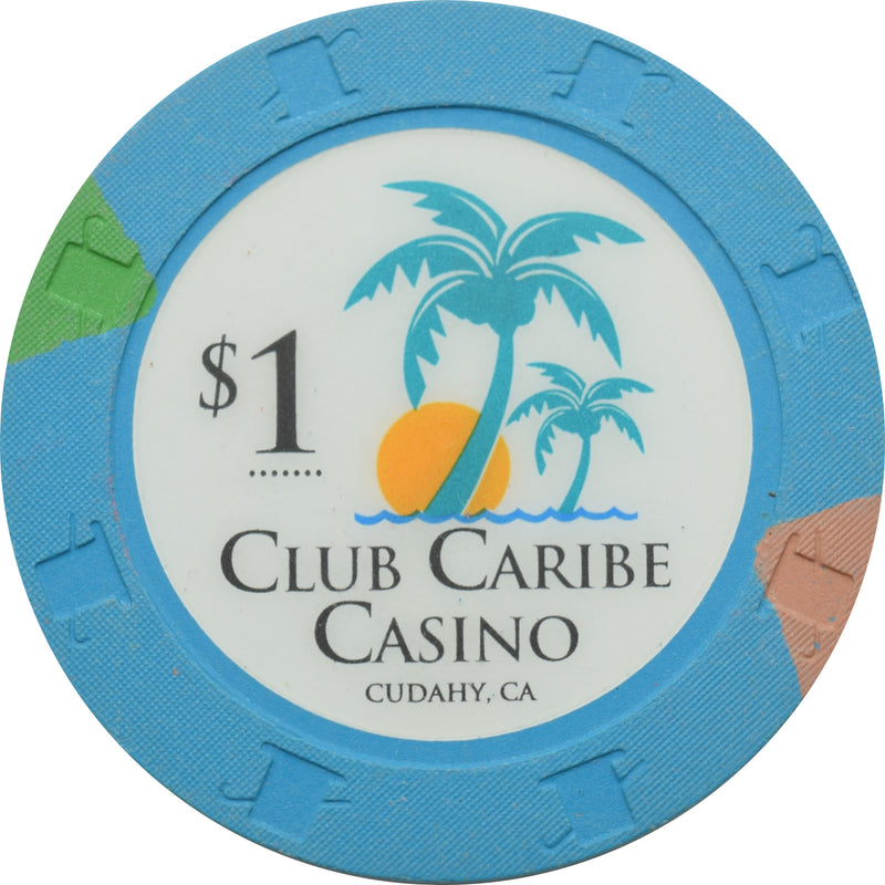 Club Caribe Casino Cudahy California $1 Chip