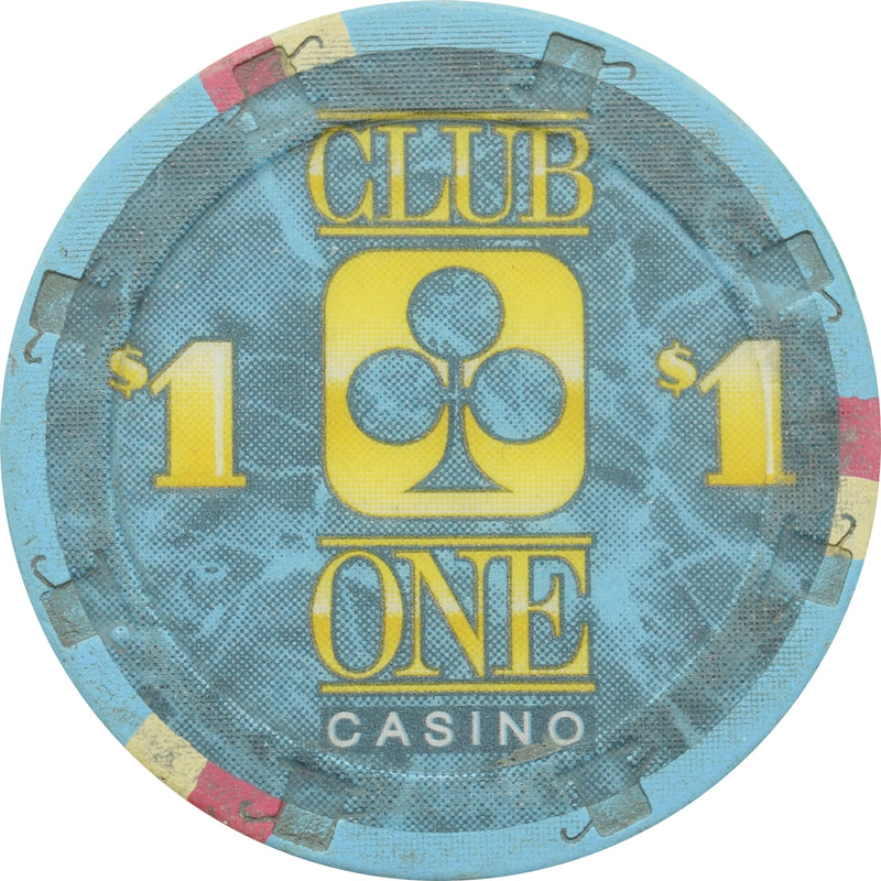 Club One Casino Fresno California $1 Chip