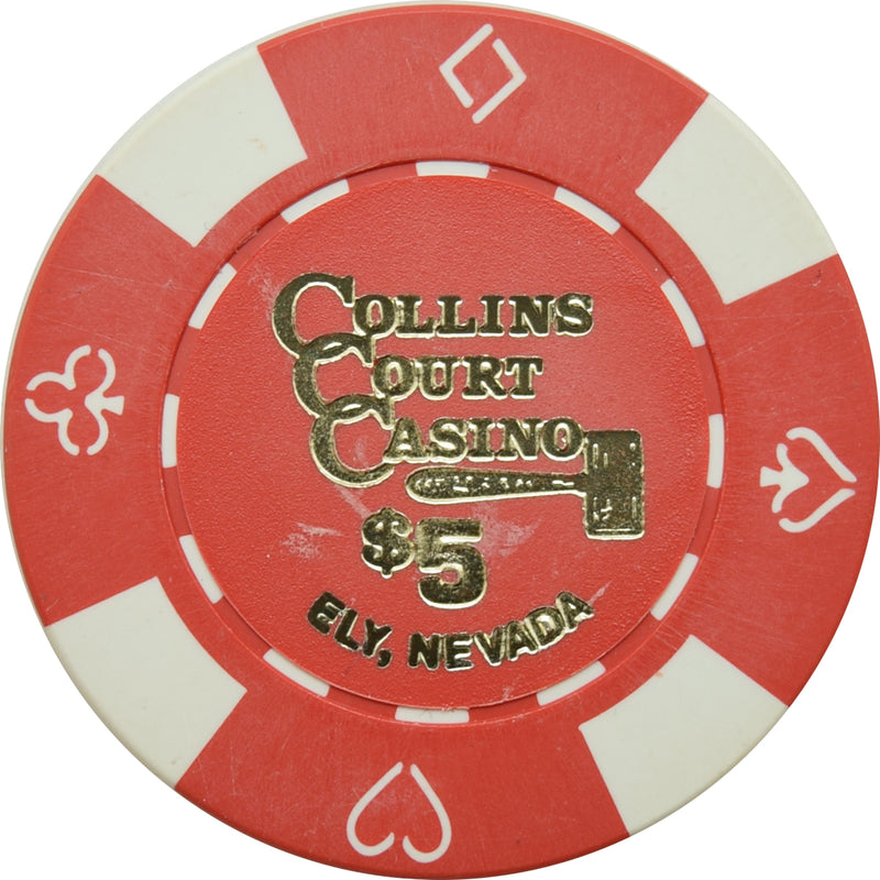 Collins Court Casino Ely Nevada $5 Chip 1992