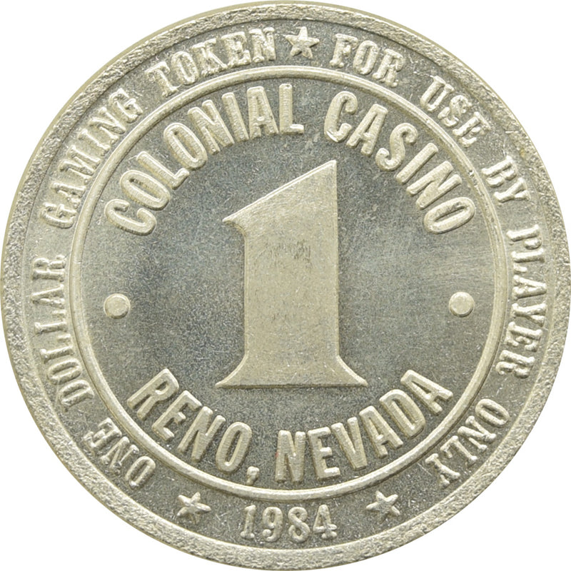 Colonial Casino Reno NV $1 Token 1984