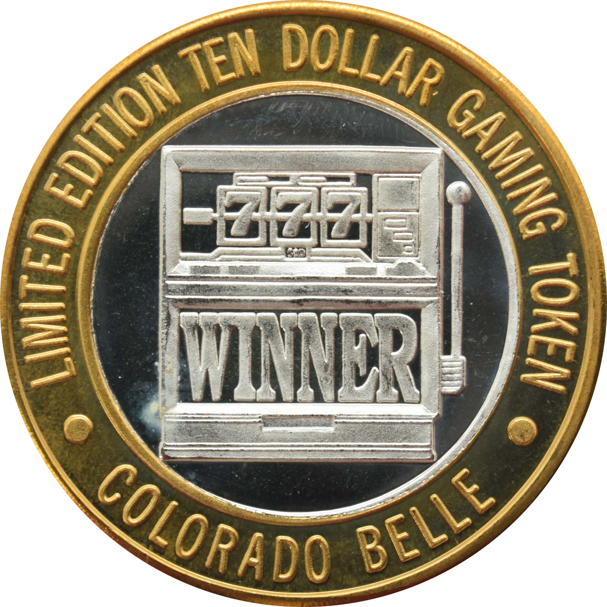 Colorado Belle Casino Laughlin "777 Winner" $10 Silver Strike .999 Fine Silver 1994