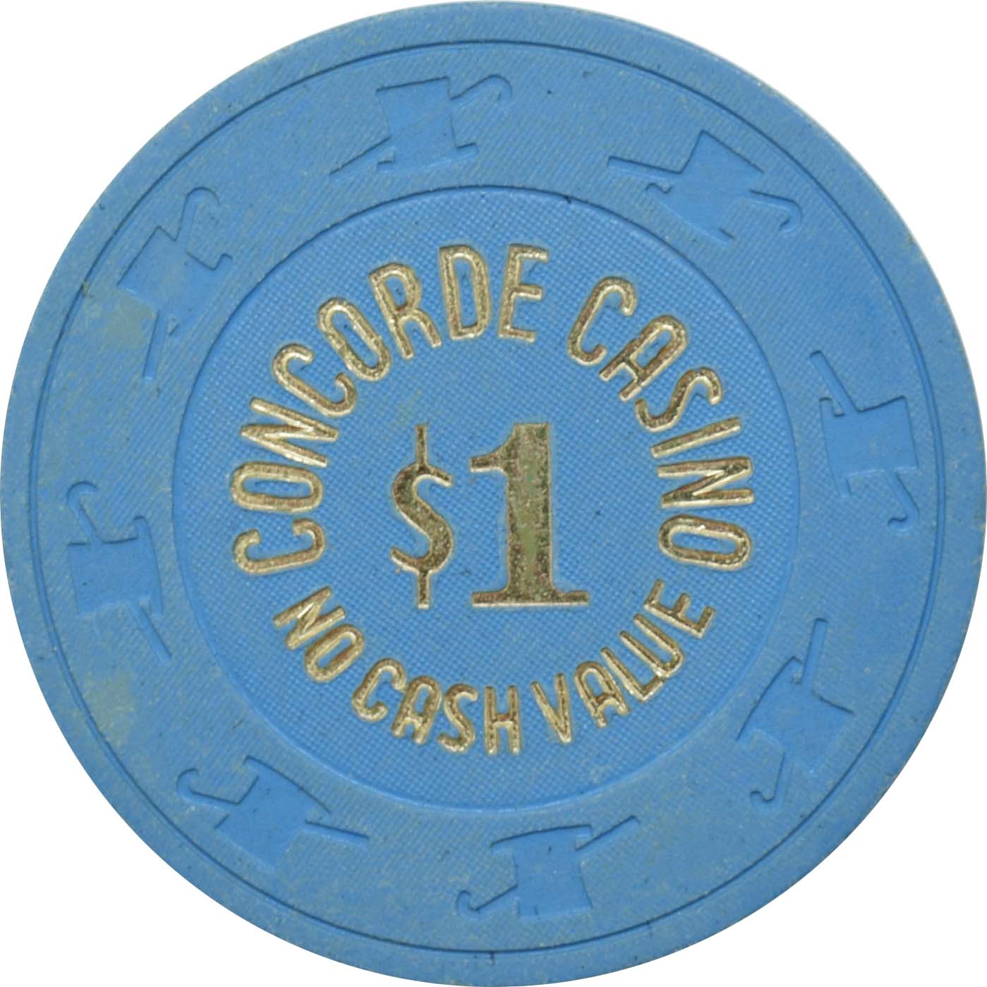 Concorde Casino Palm Beach Aruba $1 No Cash Value Chip