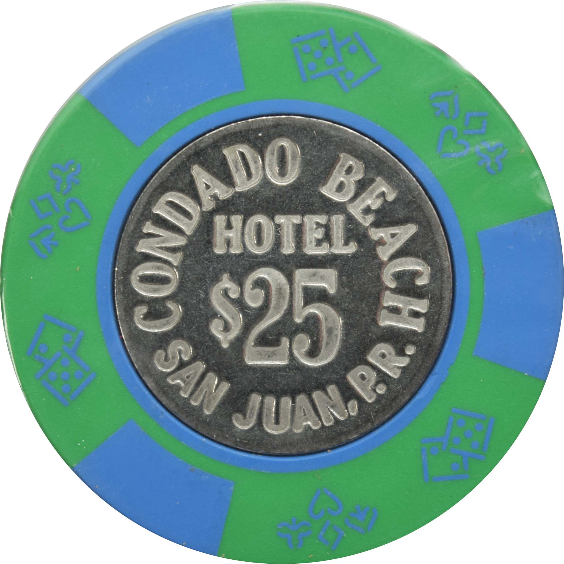 Condado Beach Casino San Juan Puerto Rico $25 Coin Inlay Chip