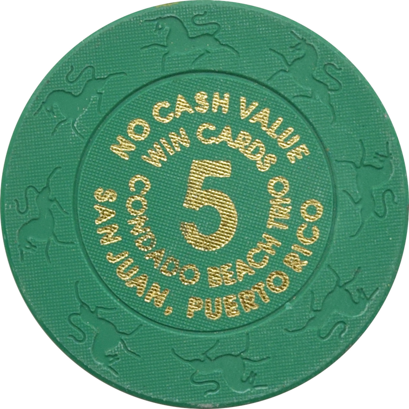 Condado Beach Casino San Juan Puerto Rico 5 Win Cards No Cash Value Chip