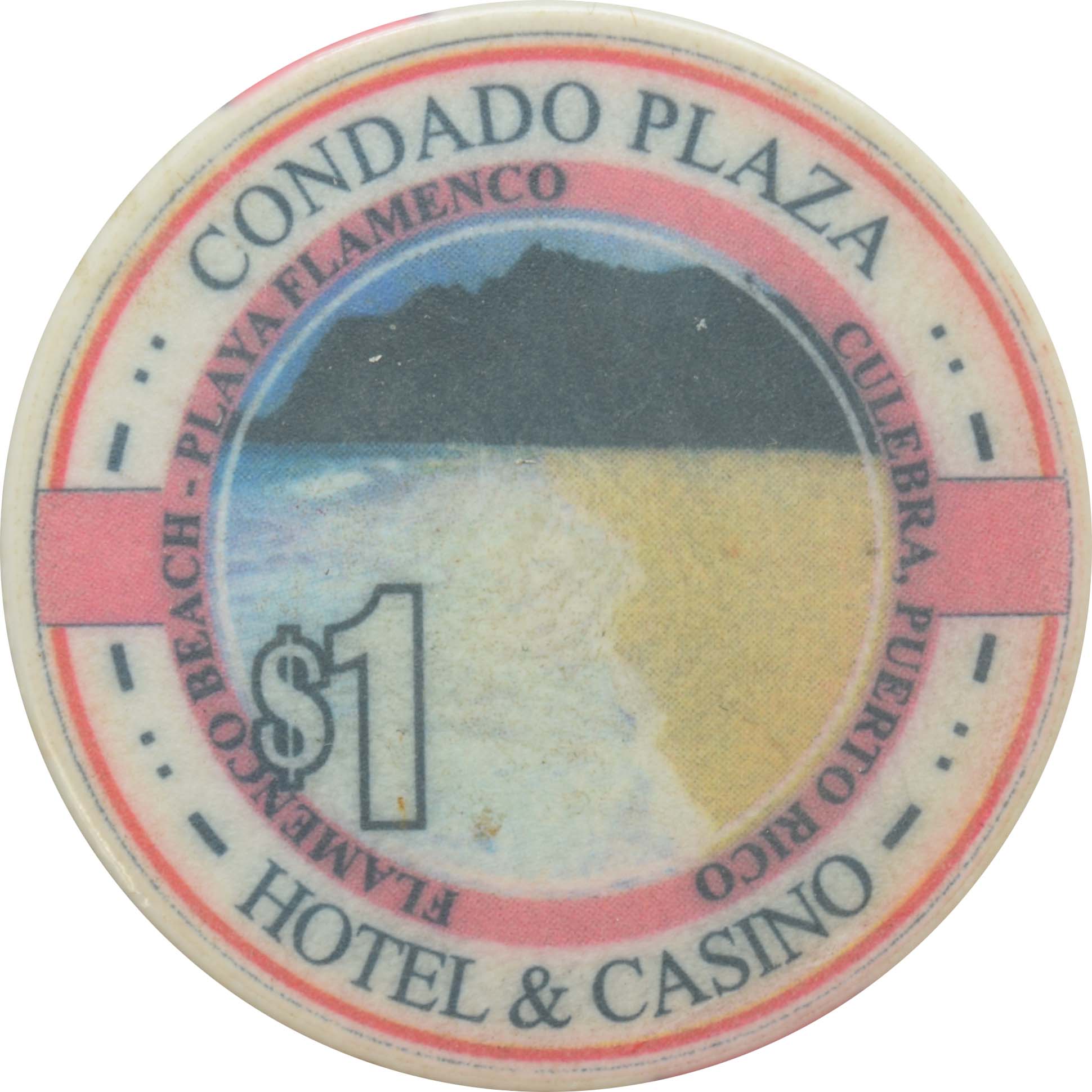 Condado Plaza Casino San Juan Puerto Rico $1 Ceramic Chip