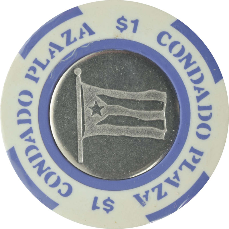 Condado Plaza Casino San Juan Puerto Rico $1 Coin Inlay Chip