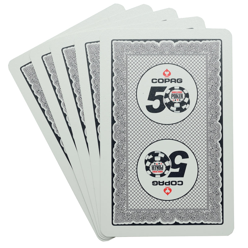 Copag WSOP 50th Anniversary Authentic Used Black Deck Plastic Playing Cards Bridge Size