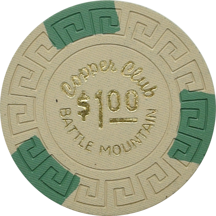 Copper Club Casino Battle Mountain Nevada $1 Chip 1966