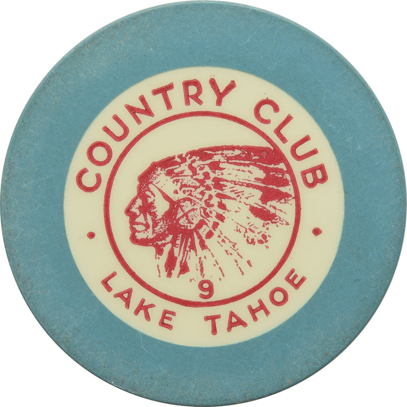 Stateline Country Club Lake Tahoe Nevada Turqoise Roulette 9 Chip 1935
